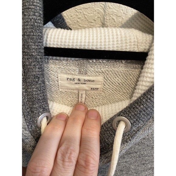 Rag & Bone Amelia Lace Up Hoodie Cropped Sweatshirt, Gray Size XS - Picture 3 of 10